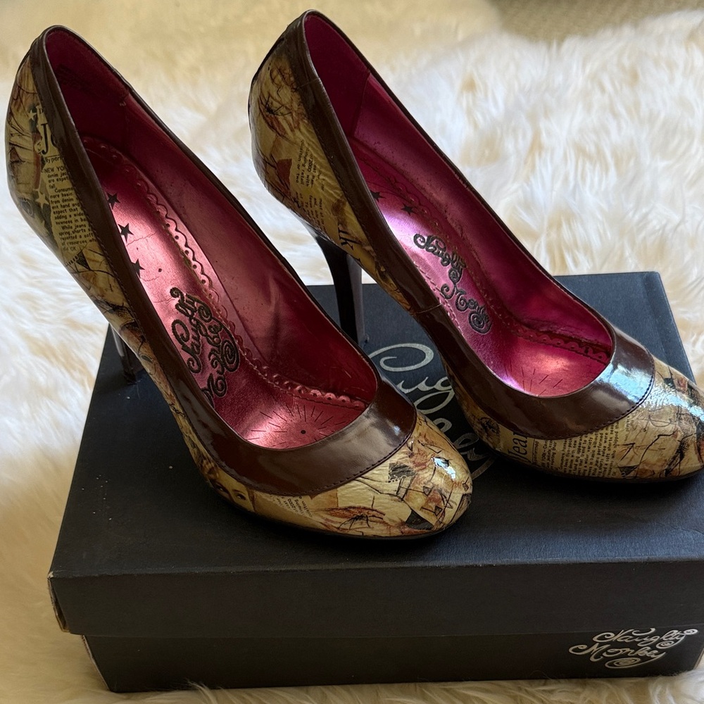 Naughty Monkey Brown and Tan Heels
